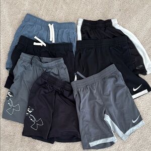 Nike Athletic Black and Gray Shorts with Elastic Waistband